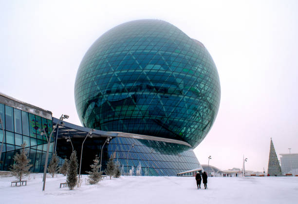 Astana, Nur-Sultan/ Kazakhstan - January 6, 2020: View of Nur Alem sphere. Astana EXPO-2017. World`s largest Sphere, symbol of Kazakhstan.