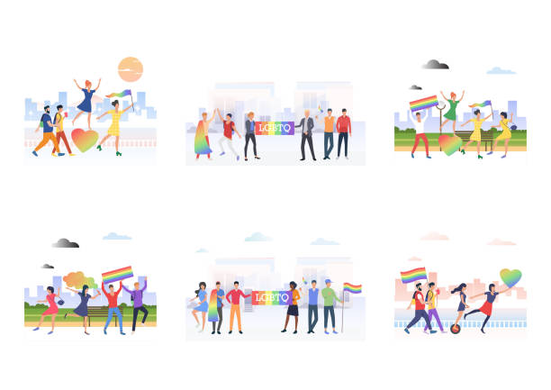 Lgbtq Community Group People Diversity Characters Gay Parade Sexual Discrimination Protest Vector Art At Vecteezy