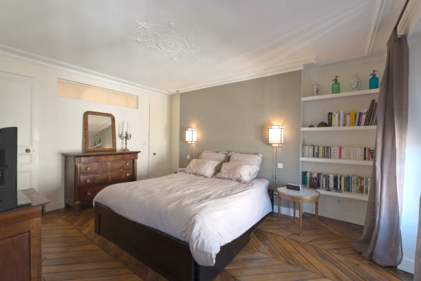 istock Bedroom in luxury residential apartment 1198481149