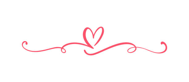 ilustrações de stock, clip art, desenhos animados e ícones de heart love sign logo. design flourish element valentine card for divider. vector illustration. infinity romantic symbol wedding. template for t shirt, card, poster - flower ornament