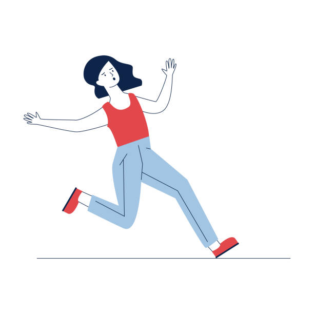 Clumsy Woman Running On Wet Floor Stock Illustration - Download Image Now -  Running, Adult, Adults Only - iStock