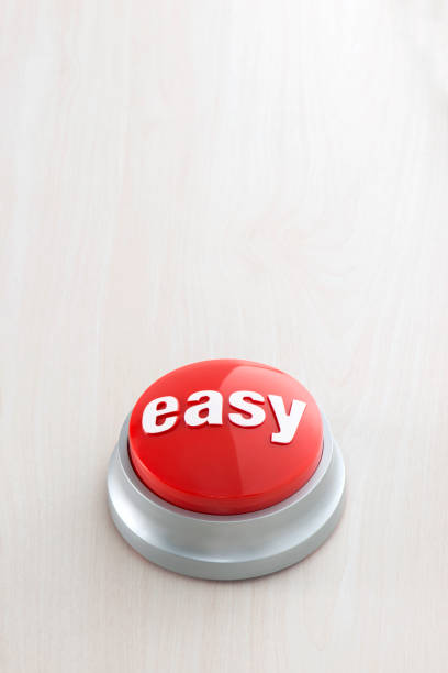 Easy Button Easy button on wood background. easy button image stock pictures, royalty-free photos & images