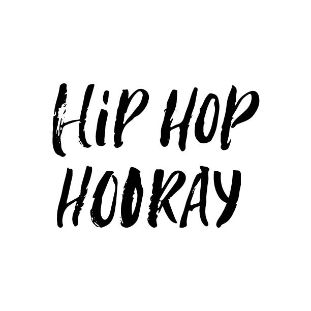 istock Hip Hop Hooray - Easter hand drawn lettering calligraphy phrase isolated on white background. Fun brush ink vector illustration for banners, greeting card, poster design, photo overlays 1198489072