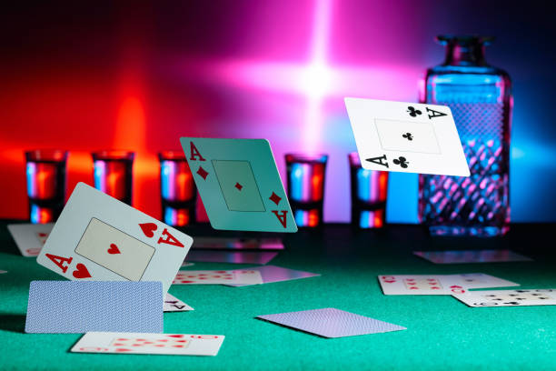 istock Cards fall on a casino table . Concept of gambling. 1198494819