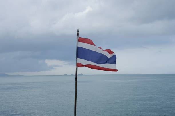 istock Thai flag blowing in the wind 1198495495