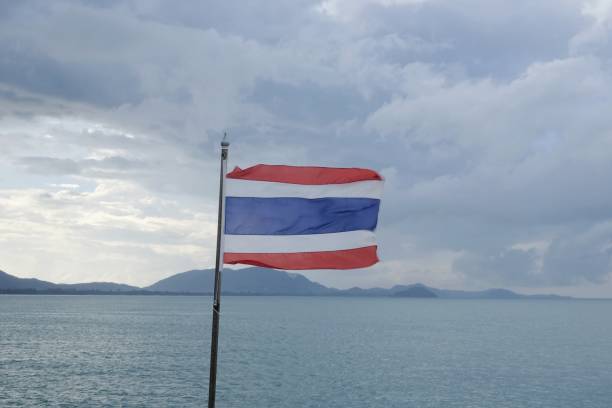 istock Thai flag blowing in the wind 1198495498
