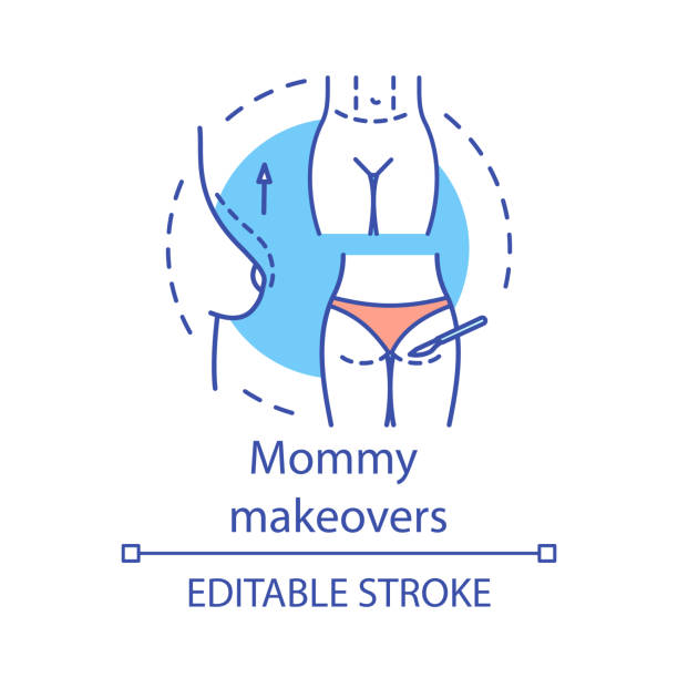 ikona koncepcji metamorfozy mamusi - makeover series stock illustrations