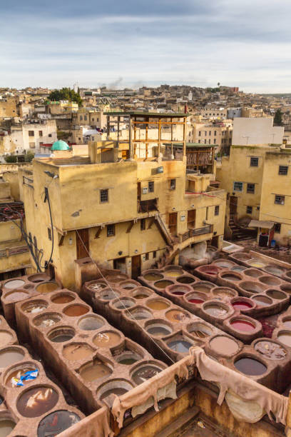 istock Panoramic view of Chouara Tannery in Fez (Fes) - Morocco 1198497956