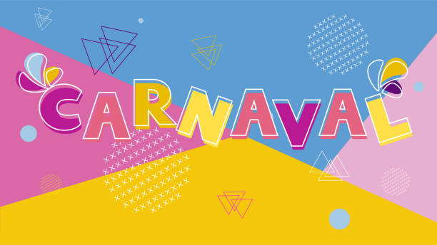 brezilya carnaval renkli modern arka plan vektör - carnaval stock illustrations