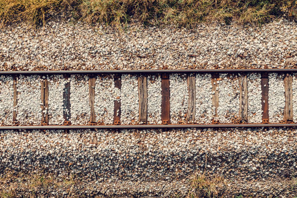 istock Old railroad track through countryside in autumn 1198506177