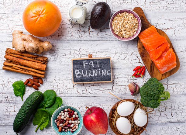 istock Fat burning products for weight losing 1198506269