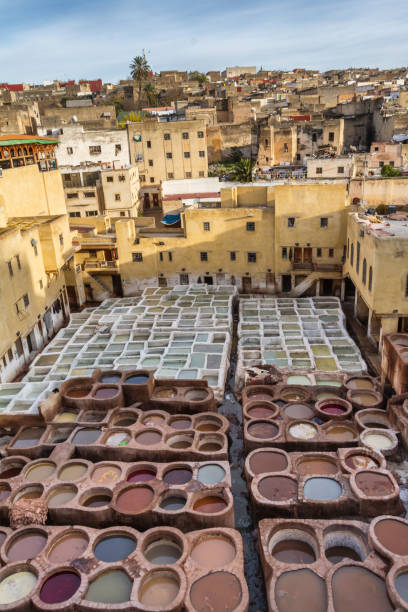 istock Panoramic view of Chouara Tannery in Fes (Fez) - Morocco 1198508971