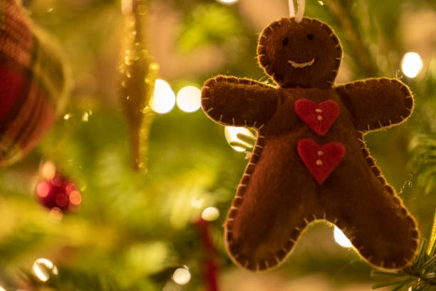 istock Knitted Gingerbread Man Christmas Tree Decoration 1198508995