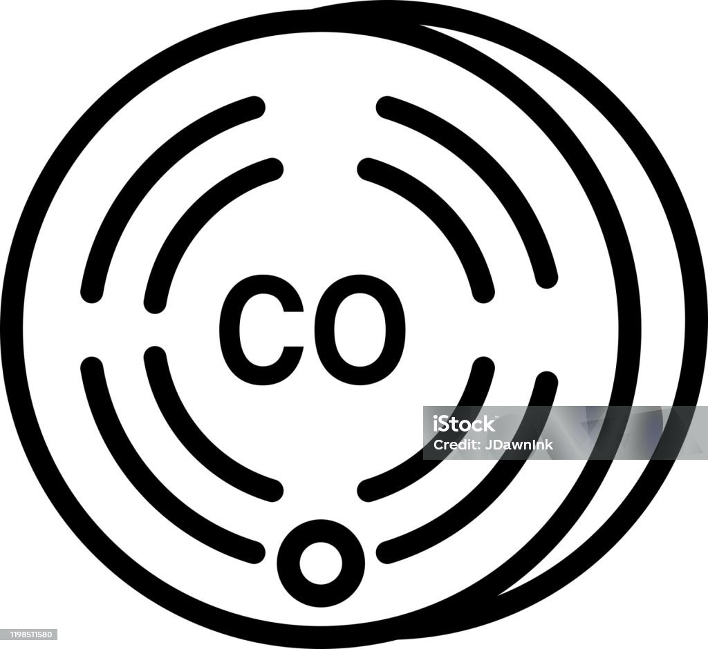 Home Efficiency modern Carbon Monoxide detector icon in thin line style Vector illustration of a Home Efficiency modern Carbon Monoxide detector icon in thin line style. Black and white set in EPS 10 format. Carbon Monoxide Detector stock vector