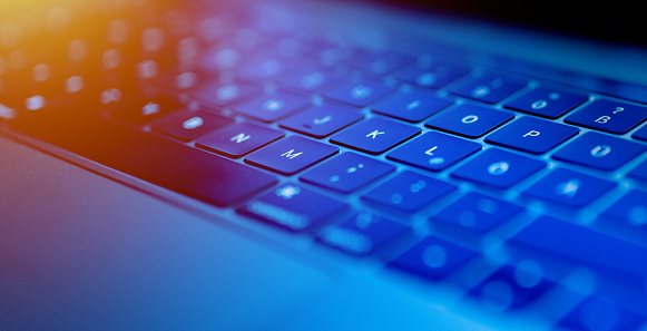 Detail of a laptop keyboard