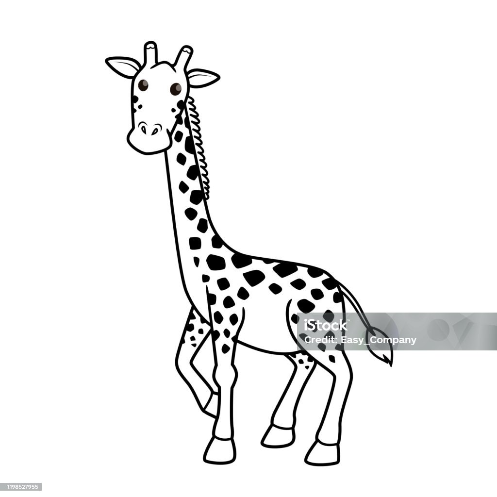 Nhân Vật Hoạt Hình Hươu Cao Cổ Bị Cô Lập Trên Nền Trắng Dành Cho ...