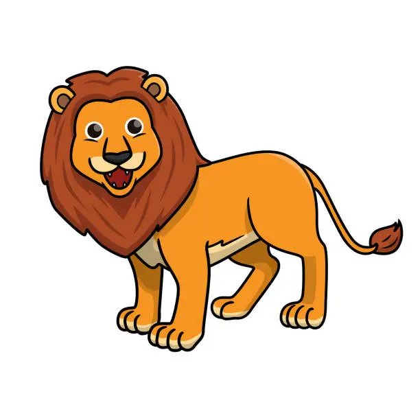 Vector illustration of Vector illustration of lion isolated on white background.