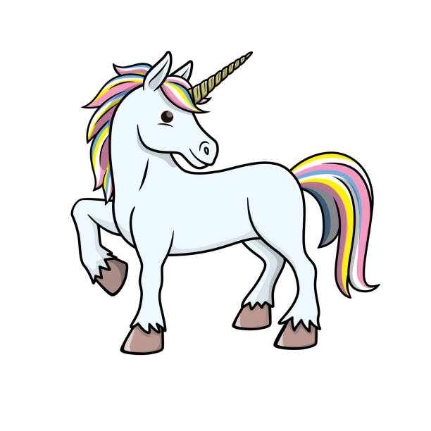 Vector Illustration Of Unicorn Isolated On White Background Stock  Illustration - Download Image Now - iStock