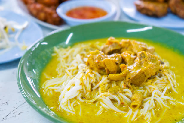 istock Kanomjeen rice noodle with thai curry with chicken 1198534949