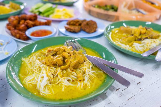 istock Kanomjeen rice noodle with thai curry with chicken 1198534959