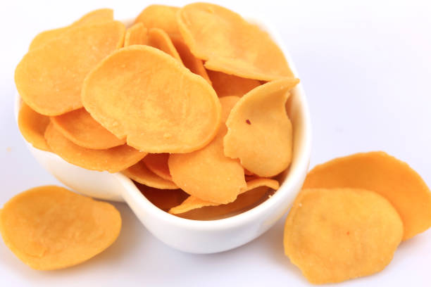 istock Shrimp rice cracker food isolated on white background 1198537960