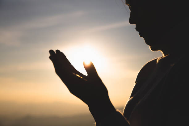istock Christian Religion concept background, Human hands open palm up worship. Remembering God and gratitude, Prayer to Go. Christian Religion concept background. 1198538595