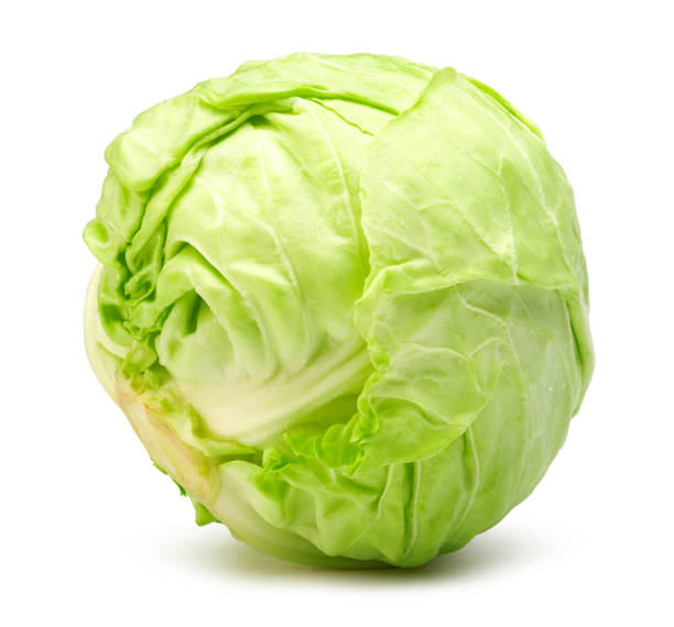 istock Fresh cabbage isolated on white with clipping path.