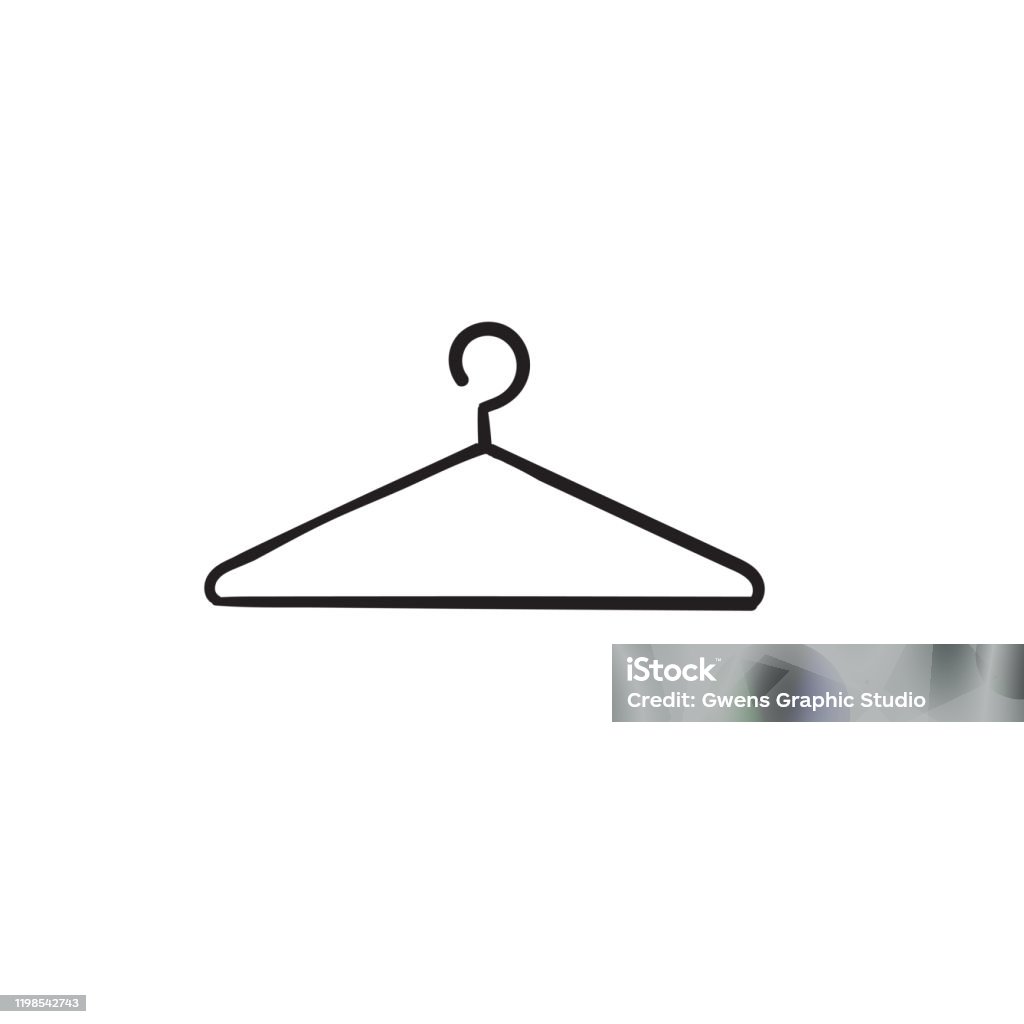 Hand Drawn Doodle Clothes Hanger Hanger Icon Vector Isolated On White  Background Stock Illustration - Download Image Now - iStock