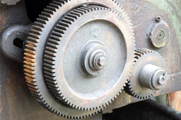 istock Close up old machine gear, metal cogwheels 1198549858