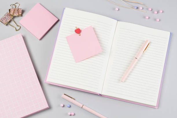 istock flat lay stationery collocate on work desk 1198555261