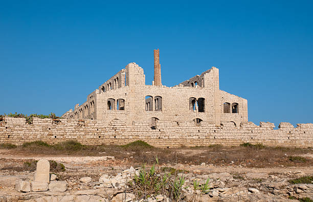 Old abandoned brick factory in Sicily stock photo