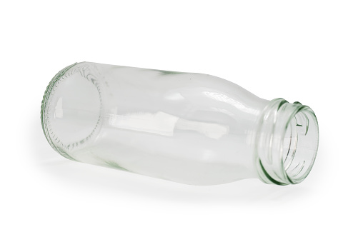 Empty Bottle Glass Isolated Include Clipping Path On White Background Stock  Photo - Download Image Now - iStock