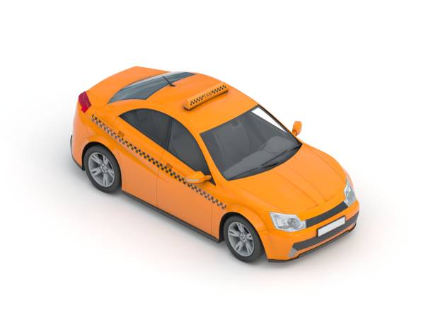 istock Taxi on white background 1198568140