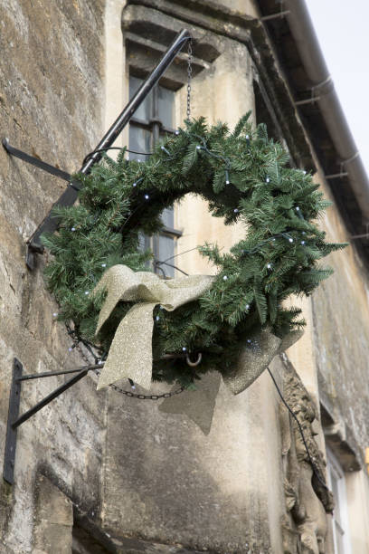 Christmas Wreath on Old Building