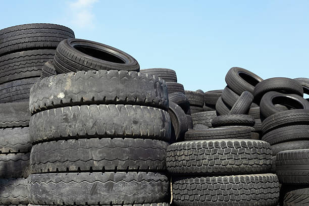 Old tires stock photo