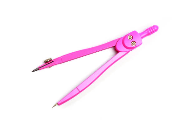 istock Pink compasses for drawing. Carpenter's compass, divider, Isolated on white background 1198577744