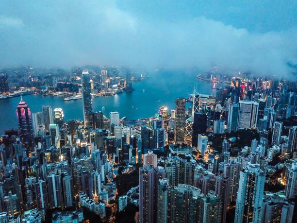 istock Hong Kong in typhoon 1198578476