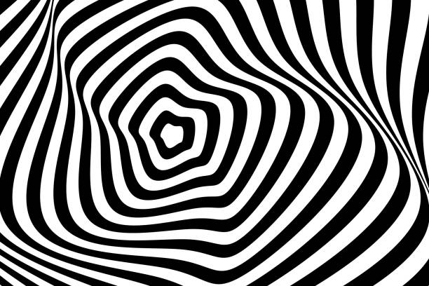 istock Vector abstract illustration of swirl, vortex pattern with smooth lines. Trendy background in op art style, optical illusion. 1198588470