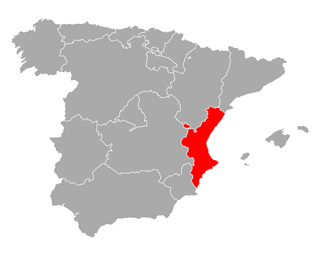スペインのバレンシア 地図 - イラスト素材...