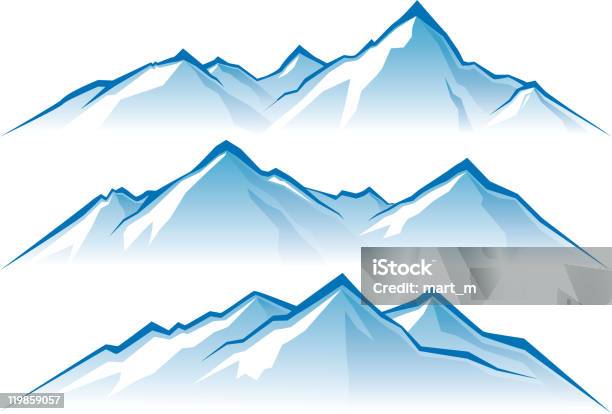 Mountains Stock Illustration - Download Image Now - Blue, Border - Frame, Cold Temperature