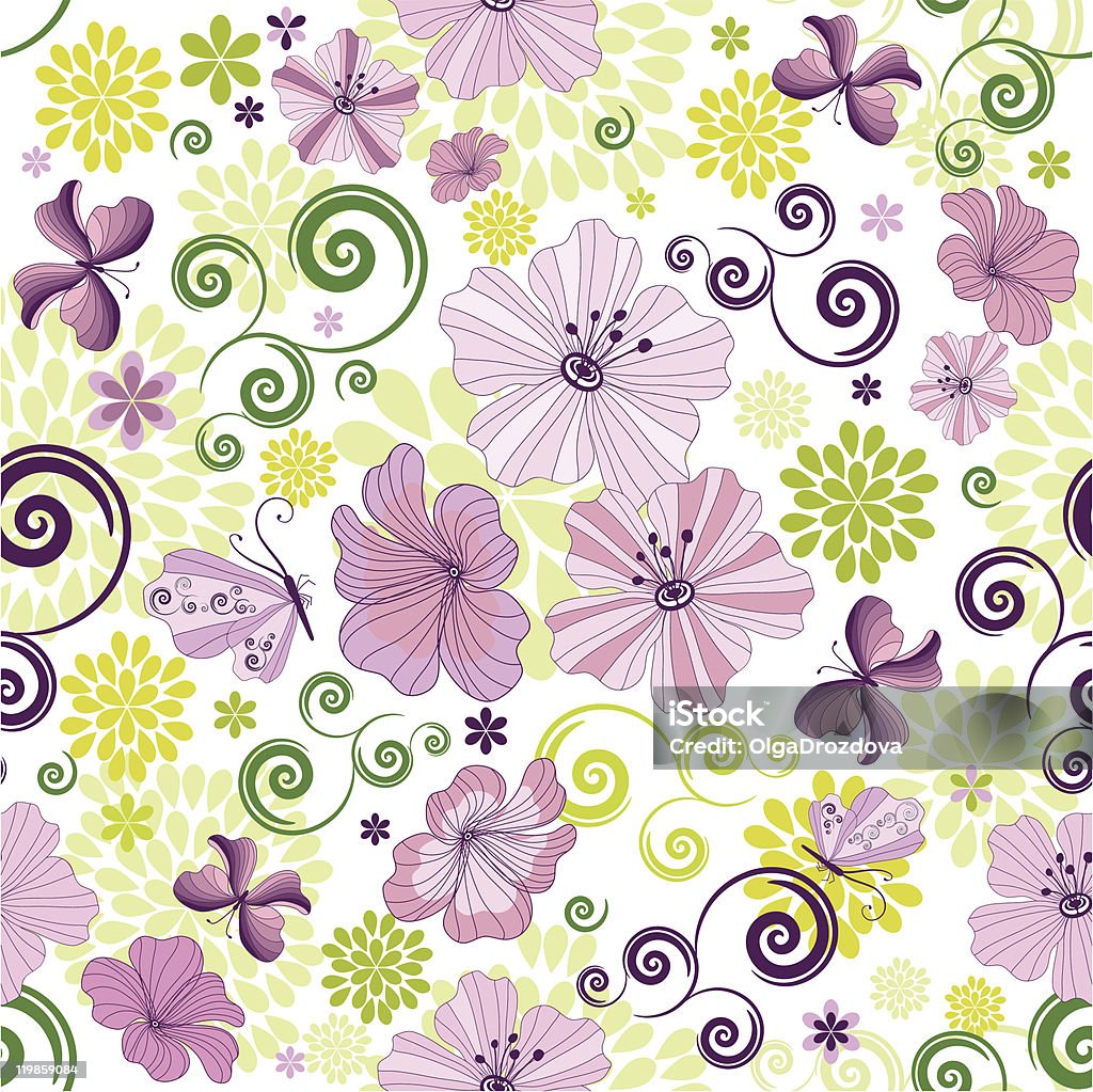 Spring Pattern White Color Spring Repeating White Floral Pattern Stock Illustration - Download ...