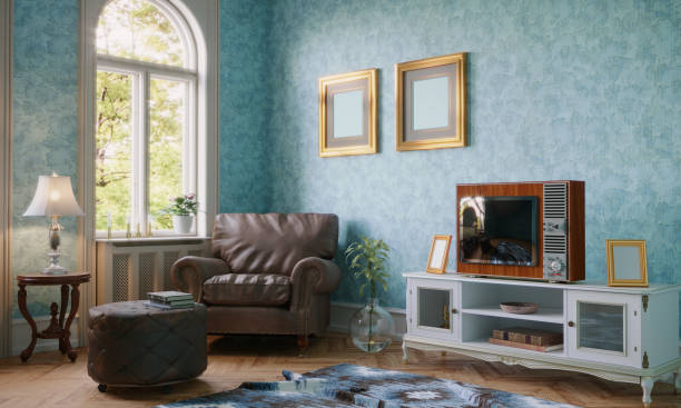 istock Retro Style Living Room 1198591071