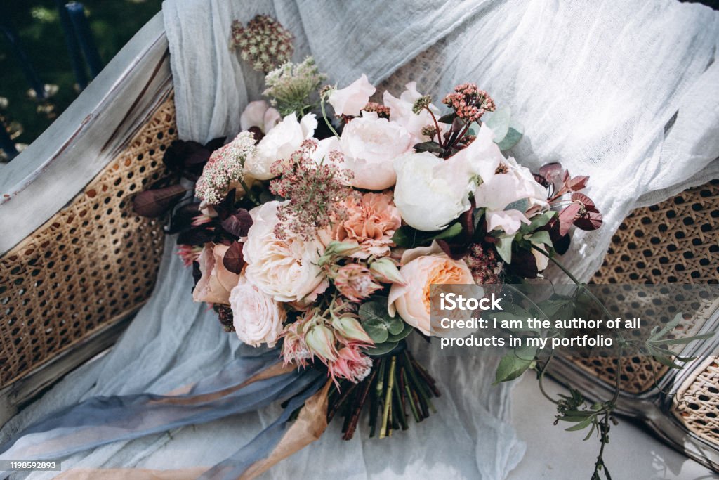 Amazing wedding flowers Beautiful wedding flowers and wedding bouquets with vintage details Wedding Stock Photo