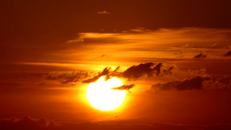 Big Sun with Clouds sunrise timelapse