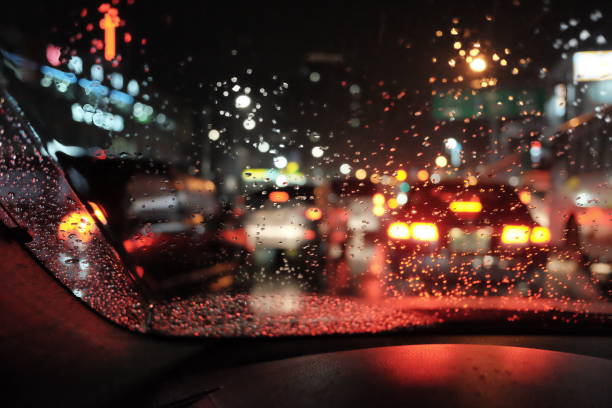 istock Night drive on a rainy day 1198595512