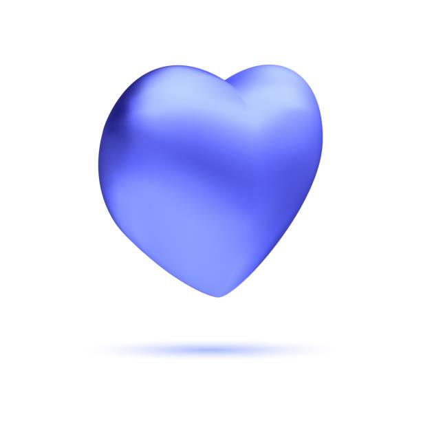 istock Blue heart. 3D love symbol isolated on white background. Element for congratulatory composition. Vector illustration. 1198604322