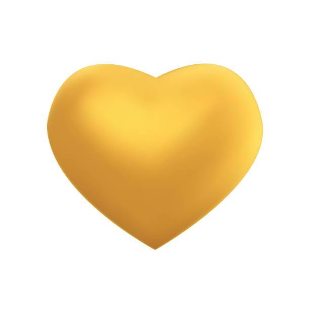 istock Golden heart. Volumetric symbol of love. Element for greeting composition. 1198604338