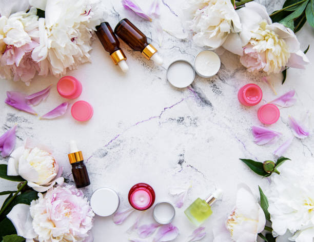 istock flat lay composition with peony flowers and natural cosmetic 1198605542