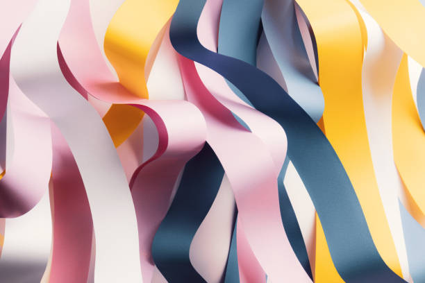 istock Wavy colorful ribbons, abstract background 1198611307