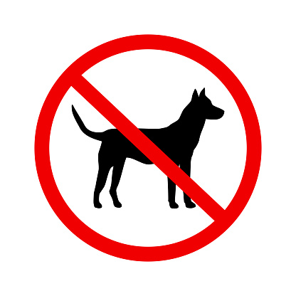 No dogs sign vector icon in flat style on white background